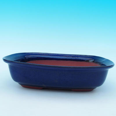 Bonsai bowl + tray H09 - bowl 31 x 21 x 8 cm, tray 28 x 19 x 1,5 cm, blue - bowl 31 x 21 x 8 cm, tray 28 x 19 x 1,5 cm - 2