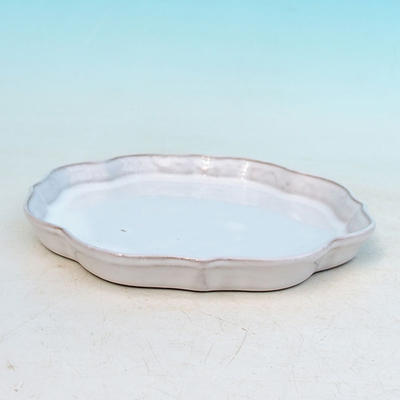 Bonsai water tray H 06 - 13,5 x 13,5 x 1,5 cm, white - 13.5 x 13.5 x 1.5 cm - 2