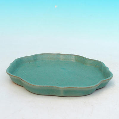 Bonsai water tray H 06 - 13,5 x 13,5 x 1,5 cm, green - 13.5 x 13.5 x 1.5 cm - 2