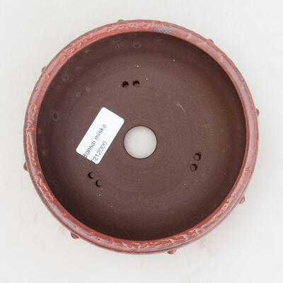 Ceramic bonsai bowl 14.5 x 14.5 x 6 cm, color red - 3