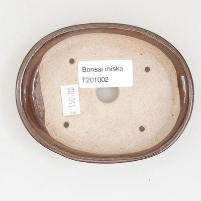 Ceramic bonsai bowl 11 x 9 x 2.5 cm, brown color - 3