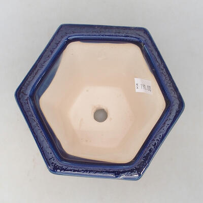 Ceramic bonsai bowl 13 x 12 x 11.5 cm, color blue - 3