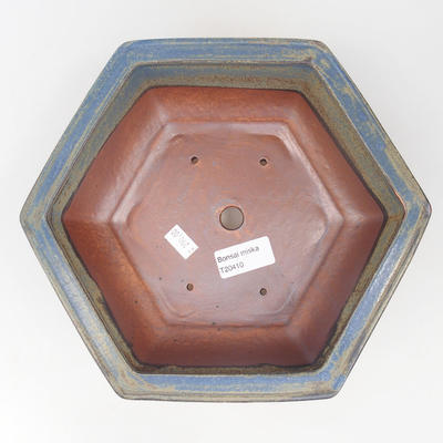 Ceramic bonsai bowl 24 x 21,5 x 7,5 cm, brown-blue color - 3