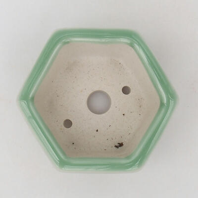 Ceramic bonsai bowl 8.5 x 8 x 4.5 cm, color green - 3