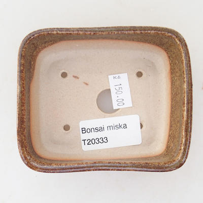 Ceramic bonsai bowl 9.5 x 8 x 3.5 cm, brown-green color - 3