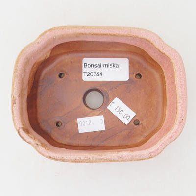 Ceramic bonsai bowl 12.5 x 10 x 4.5 cm, pink color - 3