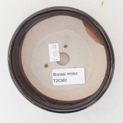 Ceramic bonsai bowl 11,5 x 11,5 x 4,5 cm, brown color - 3