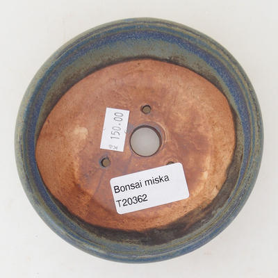 Ceramic bonsai bowl 11,5 x 11,5 x 4,5 cm, brown-blue color - 3
