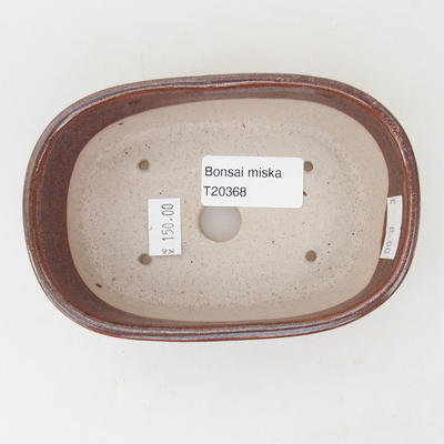 Ceramic bonsai bowl 13 x 8,5 x 4 cm, brown color - 3