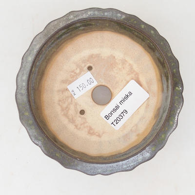 Ceramic bonsai bowl 11,5 x 11,5 x 4,5 cm, gray-green color - 3