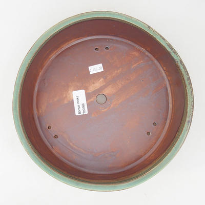Ceramic bonsai bowl 24,5 x 24,5 x 7 cm, brown-green color - 3