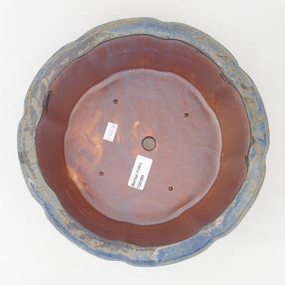Ceramic bonsai bowl 26 x 26 x 8 cm, brown-blue color - 3