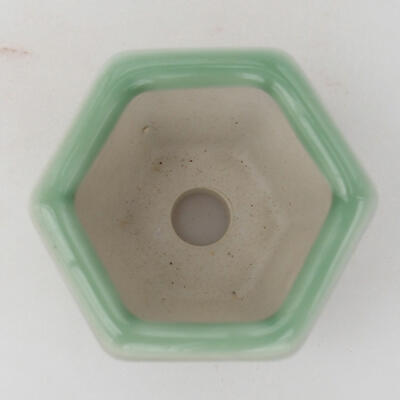Ceramic bonsai bowl 7 x 6 x 5.5 cm, color green - 3