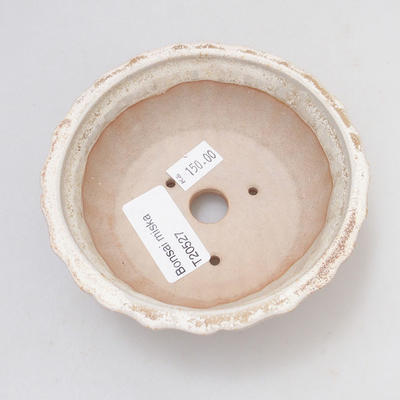 Ceramic bonsai bowl 11.5 x 11.5 x 4.5 cm, color white-brown - 3