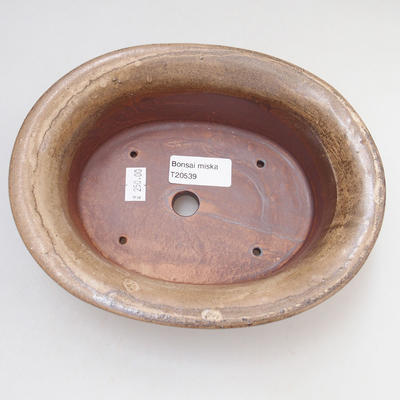 Ceramic bonsai bowl 19 x 15 x 6 cm, color brown - 3
