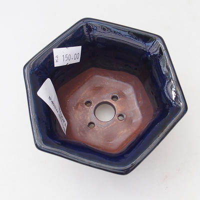 Ceramic bonsai bowl 10.5 x 10.5 x 5 cm, color blue - 3