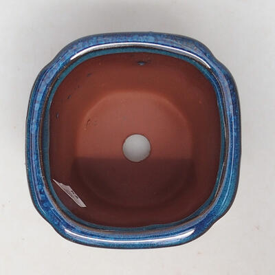 Ceramic bonsai bowl 8.5 x 8.5 x 9.5 cm, color blue - 3