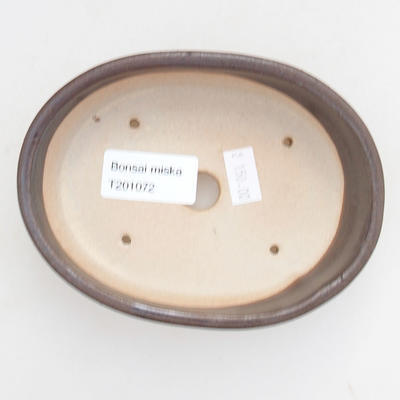 Ceramic bonsai bowl 13 x 10 x 3.5 cm, metal color - 3