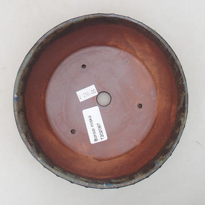 Ceramic bonsai bowl 17 x 17 x 4.5 cm, gray color - 3