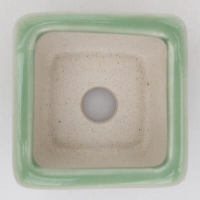 Ceramic bonsai bowl 6 x 6 x 3.5 cm, color green - 3