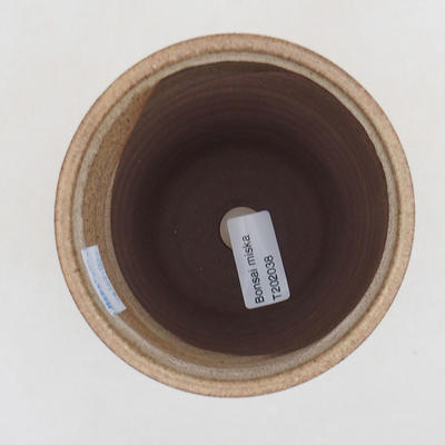 Ceramic bonsai bowl 10.5 x 10.5 x 13.5 cm, beige color - 3