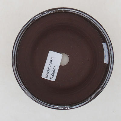Ceramic bonsai bowl 10.5 x 10.5 x 9.5 cm, brown color - 3