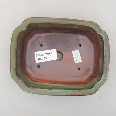 Ceramic bonsai bowl 15 x 11.5 x 4.5 cm, color green - 3