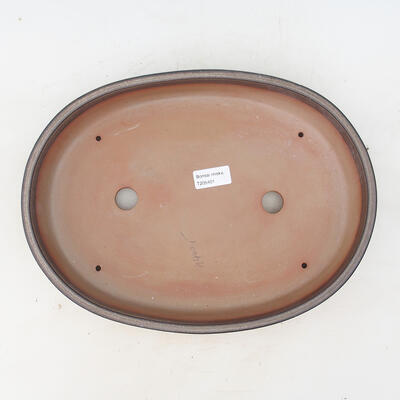 Bonsai bowl 34.5 x 25.5 x 7 cm, brown-gray color - 3