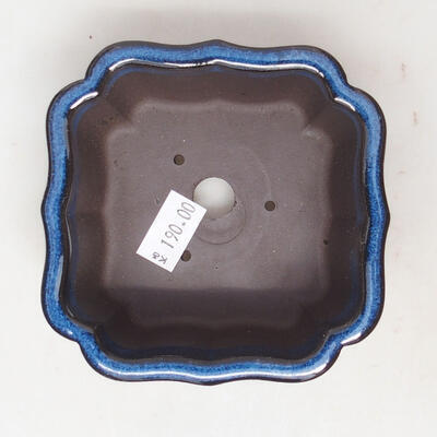 Ceramic bonsai bowl 9 x 9 x 5 cm, color blue - 3