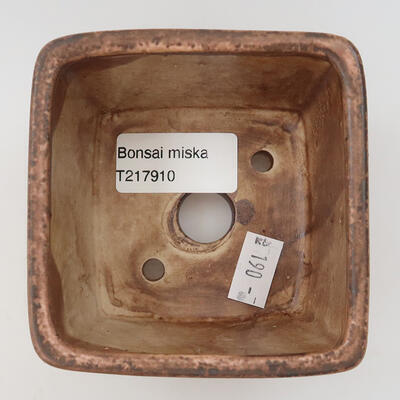 Ceramic bonsai bowl 9 x 9 x 5.5 cm, color pink - 3