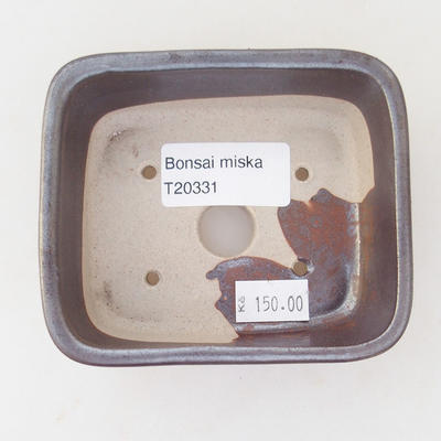 Ceramic bonsai bowl 9.5 x 8 x 3.5 cm, brown color - 3