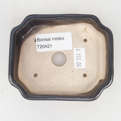Ceramic bonsai bowl 10 x 8,5 x 2,5 cm, color gray - 3