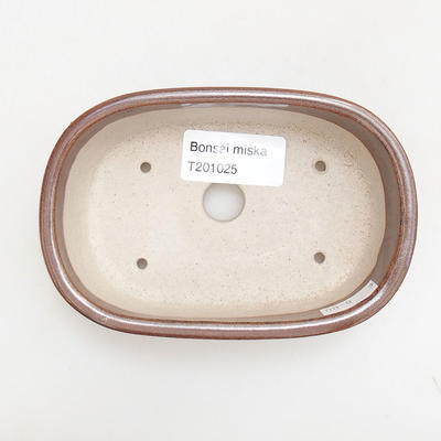 Ceramic bonsai bowl 12.5 x 8.5 x 3.5 cm, brown color - 3