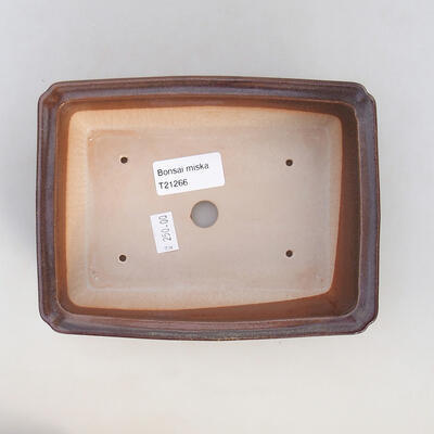 Ceramic bonsai bowl 17 x 12.5 x 4 cm, brown color - 3