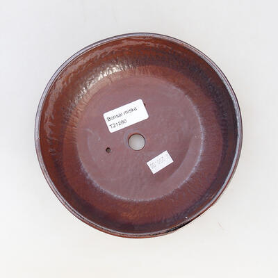 Ceramic bonsai bowl 17 x 17 x 4.5 cm, brown color - 3