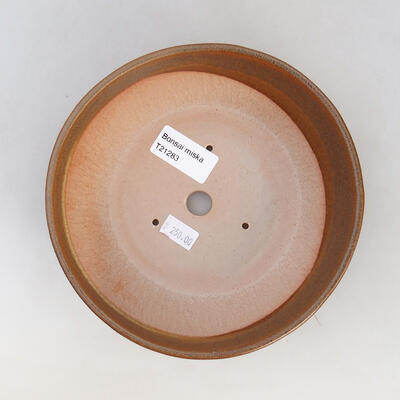 Ceramic bonsai bowl 16.5 x 16.5 x 4.5 cm, brown color - 3