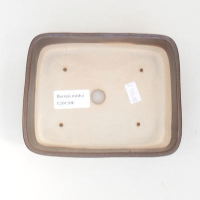 Ceramic bonsai bowl 15 x 12 x 4.5 cm, brown color - 3