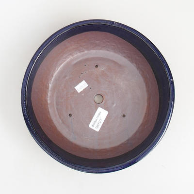 Ceramic bonsai bowl 23.5 x 23.5 x 7 cm, color blue - 3