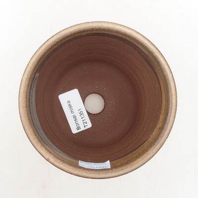 Ceramic bonsai bowl 10.5 x 10.5 x 10 cm, brown color - 3