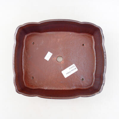 Ceramic bonsai bowl 20.5 x 17.5 x 7 cm, brown color - 3