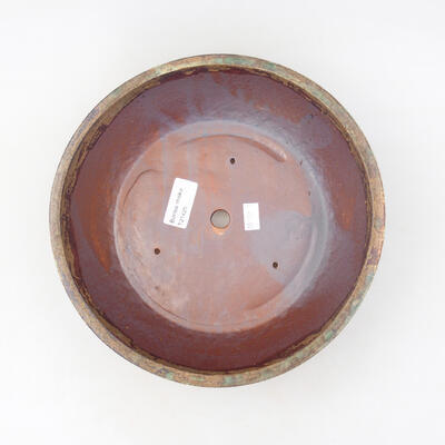 Ceramic bonsai bowl 23.5 x 23.5 x 7.5 cm, brown color - 3