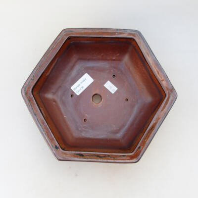 Ceramic bonsai bowl 19.5 x 22.5 x 7.5 cm, brown-black color - 3