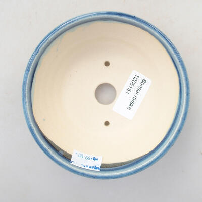 Ceramic bonsai bowl 11.5 x 11.5 x 4 cm, color blue - 3