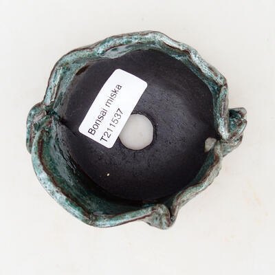 Ceramic Shell 8.5 x 7.5 x 4.5 cm, color green-white - 3