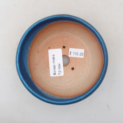 Ceramic bonsai bowl 10.5 x 10.5 x 4.5 cm, color blue - 3