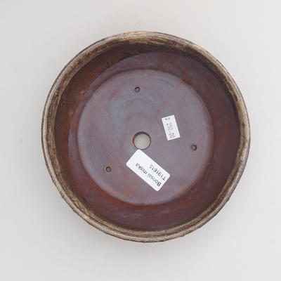 Ceramic bonsai bowl 17,5 x 17,5 x 5 cm, brown color - 3