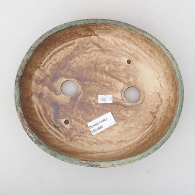 Ceramic bonsai bowl 22.5 x 19.5 x 5 cm, color green - 3