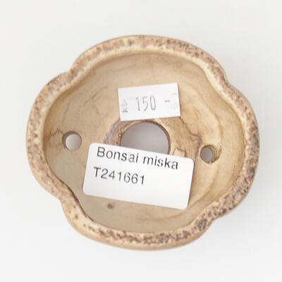 Ceramic bonsai bowl 7.5 x 7 x 3 cm, color brown - 3
