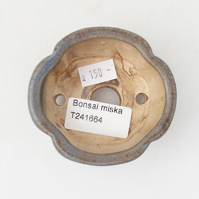 Ceramic bonsai bowl 7.5 x 7 x 4 cm, color blue - 3