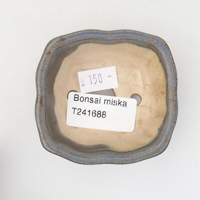 Ceramic bonsai bowl 7 x 6.5 x 3.5 cm, color blue-brown - 3